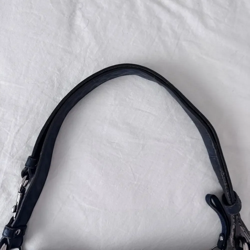 Coach Moto Optic Metallic‎ Chain Navy Signature Jacquard